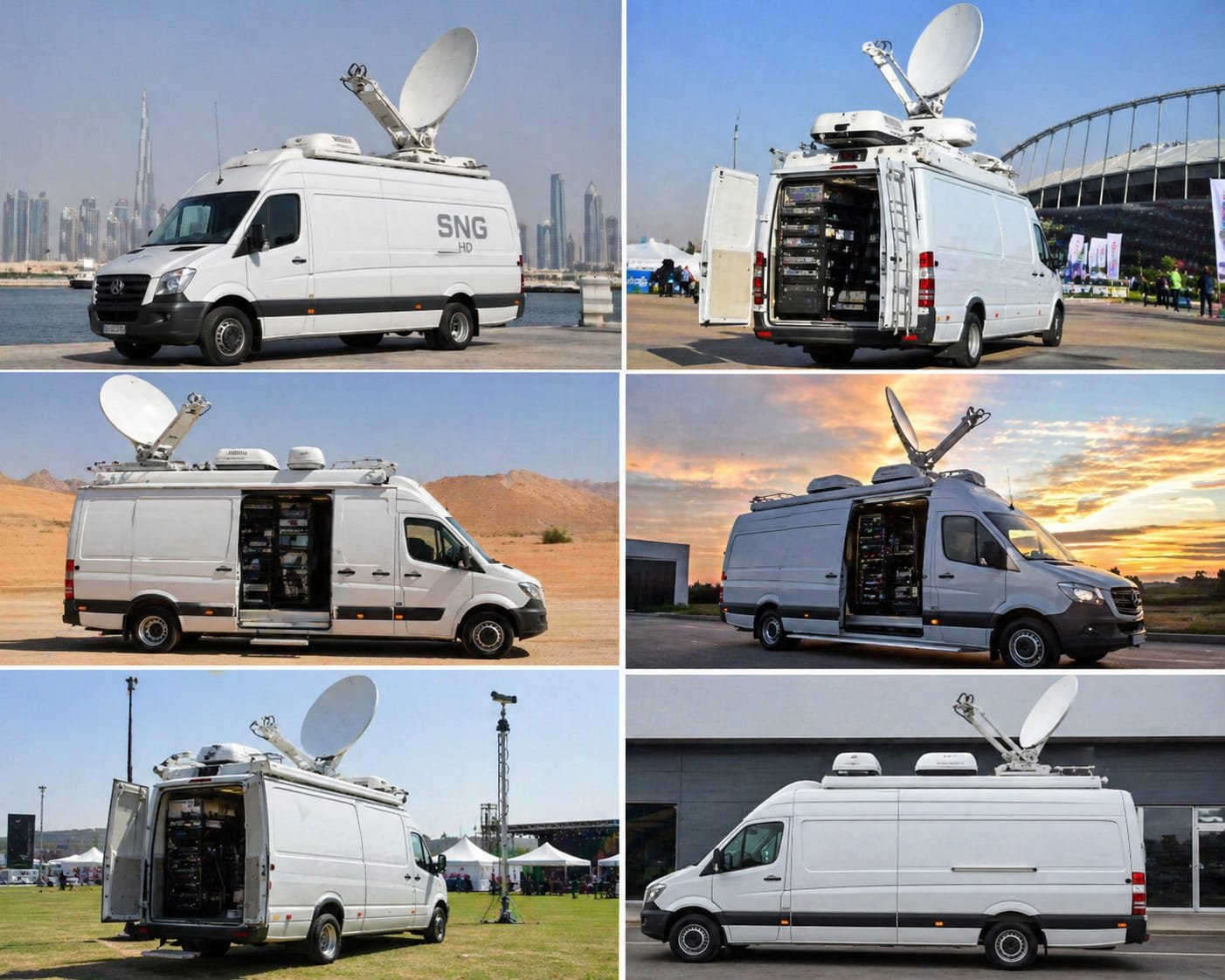 SNG Satellite News Gathering installation